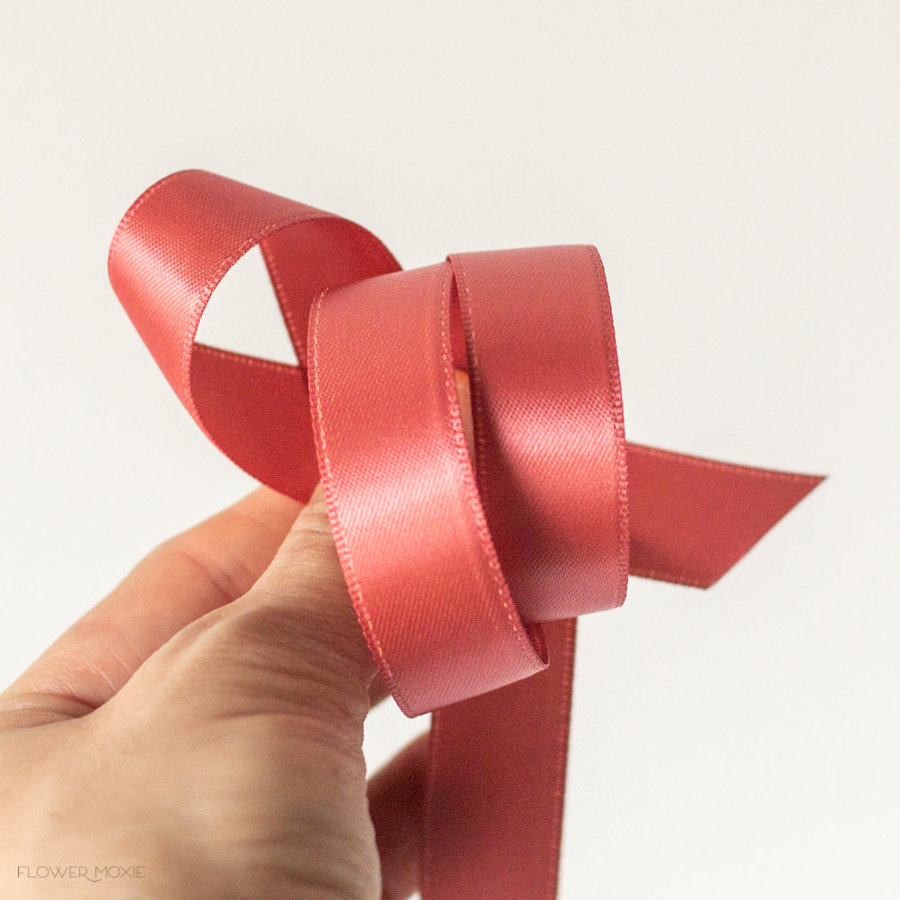 Quhora 5/8 x 100 Yards Satin Ribbon - Rose Gold Silk Ribbon with