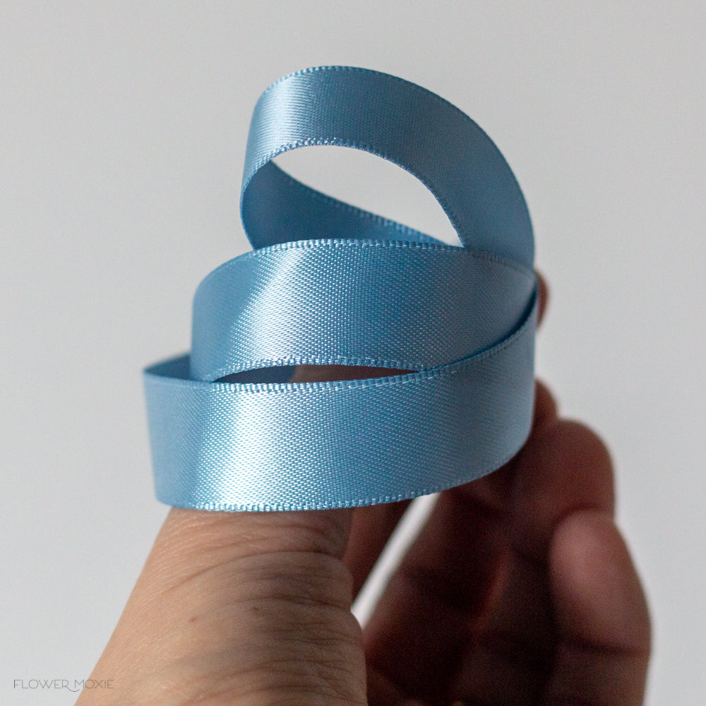 Satin ribbon 15mm dusty blue 25m