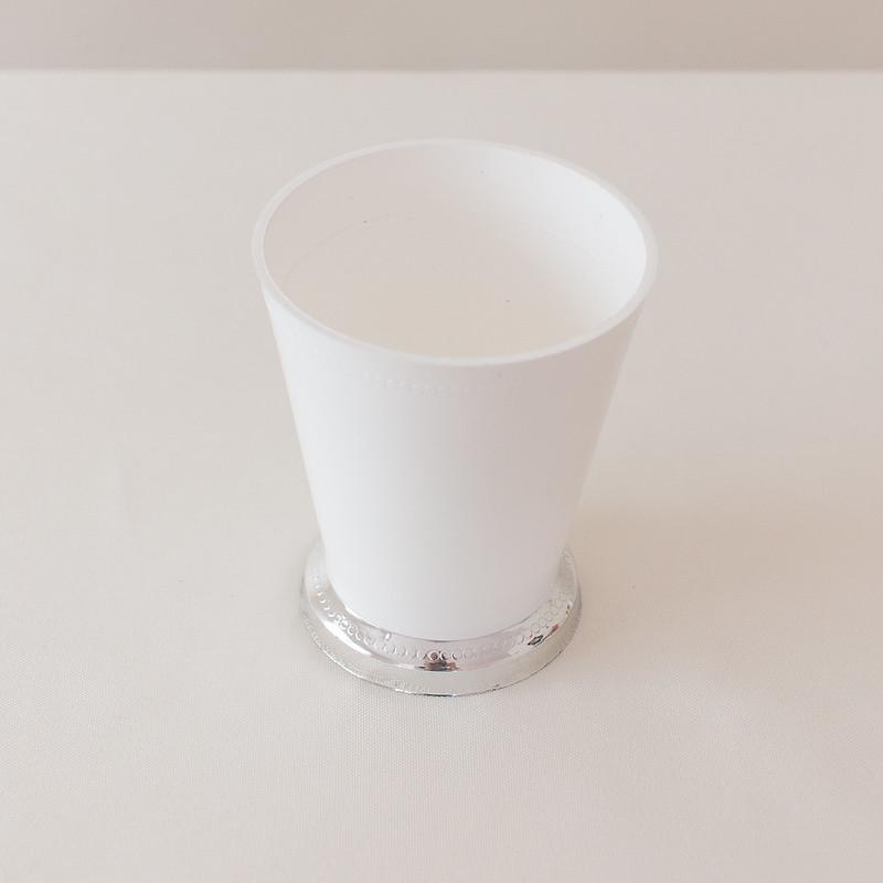 White 4'' Mint Julep Plastic Cups