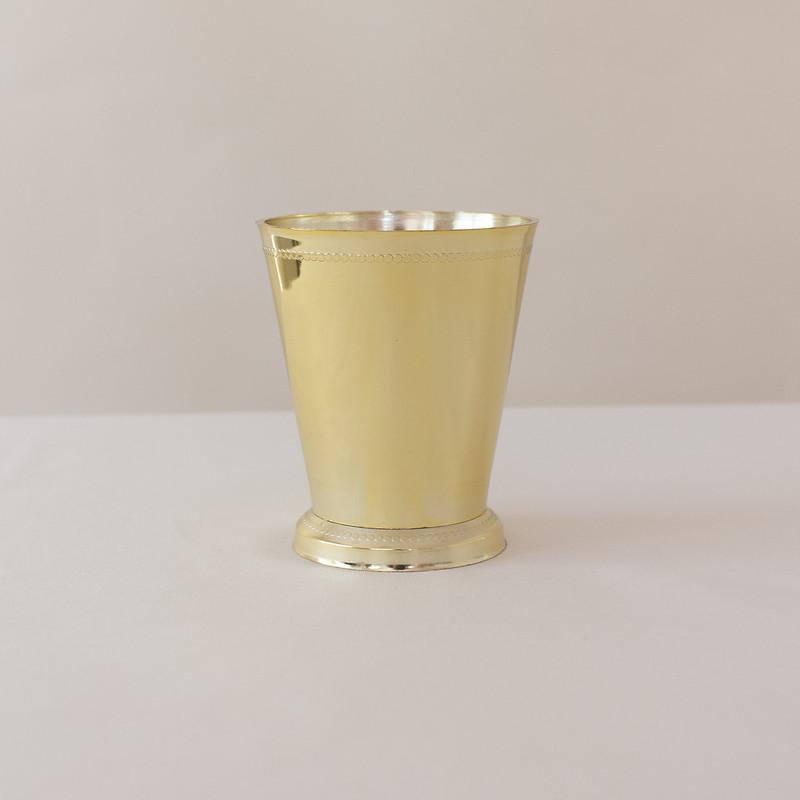 Gold 4'' Mint Julep Plastic Cup