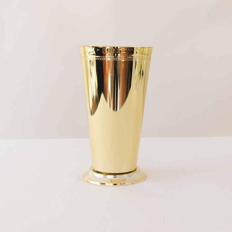 Tall Gold Mint Julep Plastic Cups, Flower Moxie