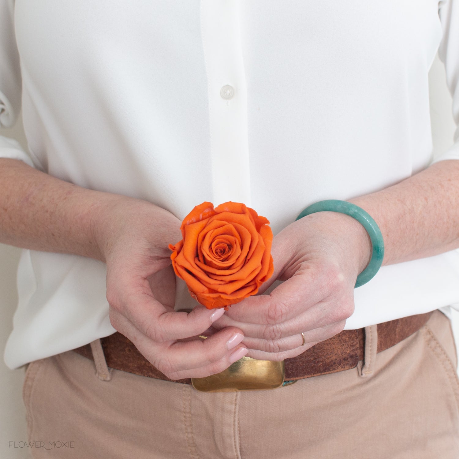Sunset Orange Preserved Roses