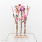 Pink Dried Flower Bud Vase Set