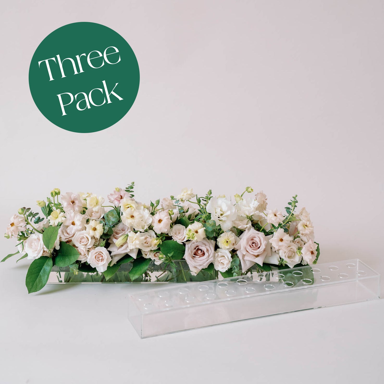 rectangular Acrylic flower tray vase with holes