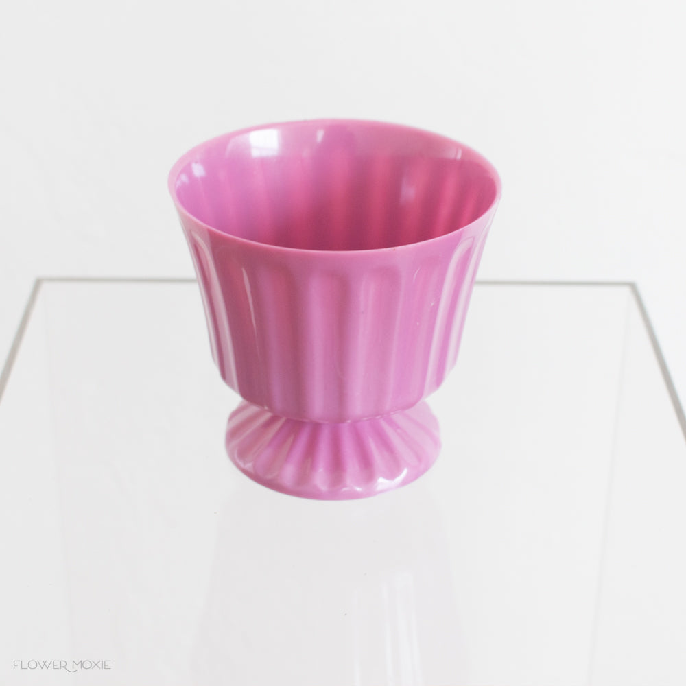 pink footed plastic vase