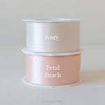 petal peach and ivory satin ribbon