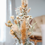 cream and natural small dried flower bouquet