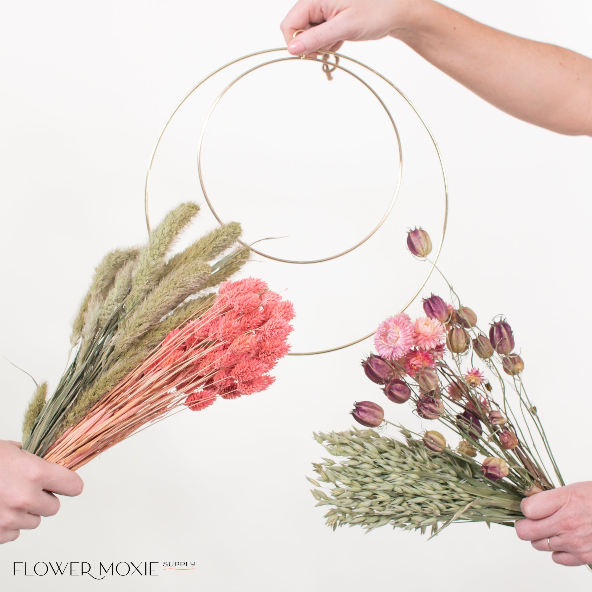 DIY Dried Flower Wreath Kit- Pinks