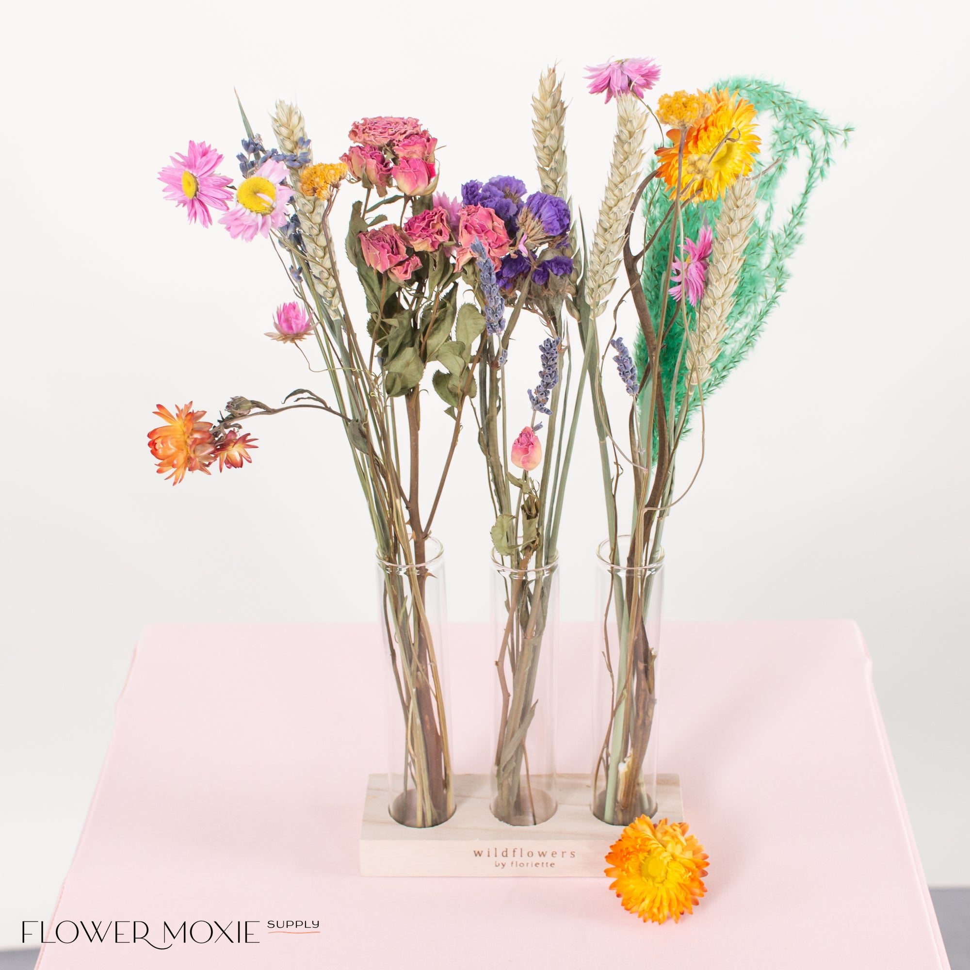 Colorful Dried Flower Bud Vase Set
