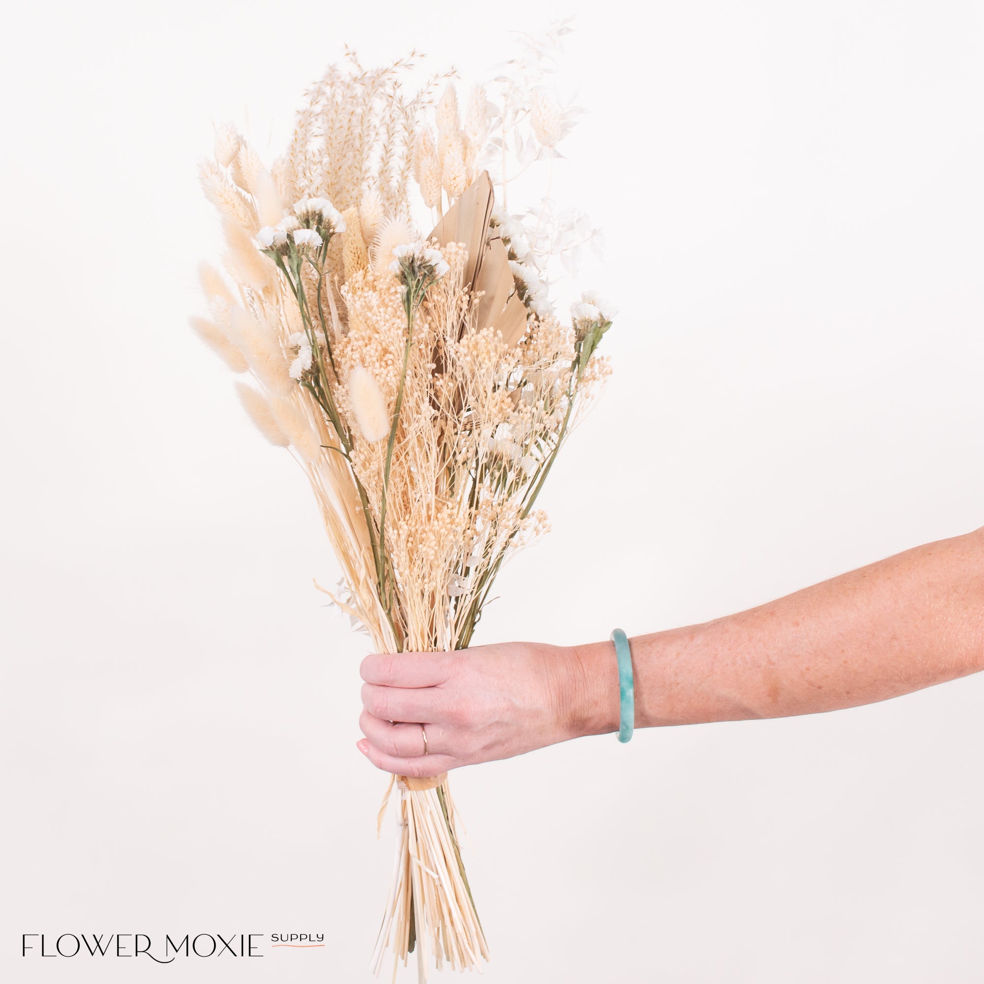 White Boho Wildflower Dried Bouquet