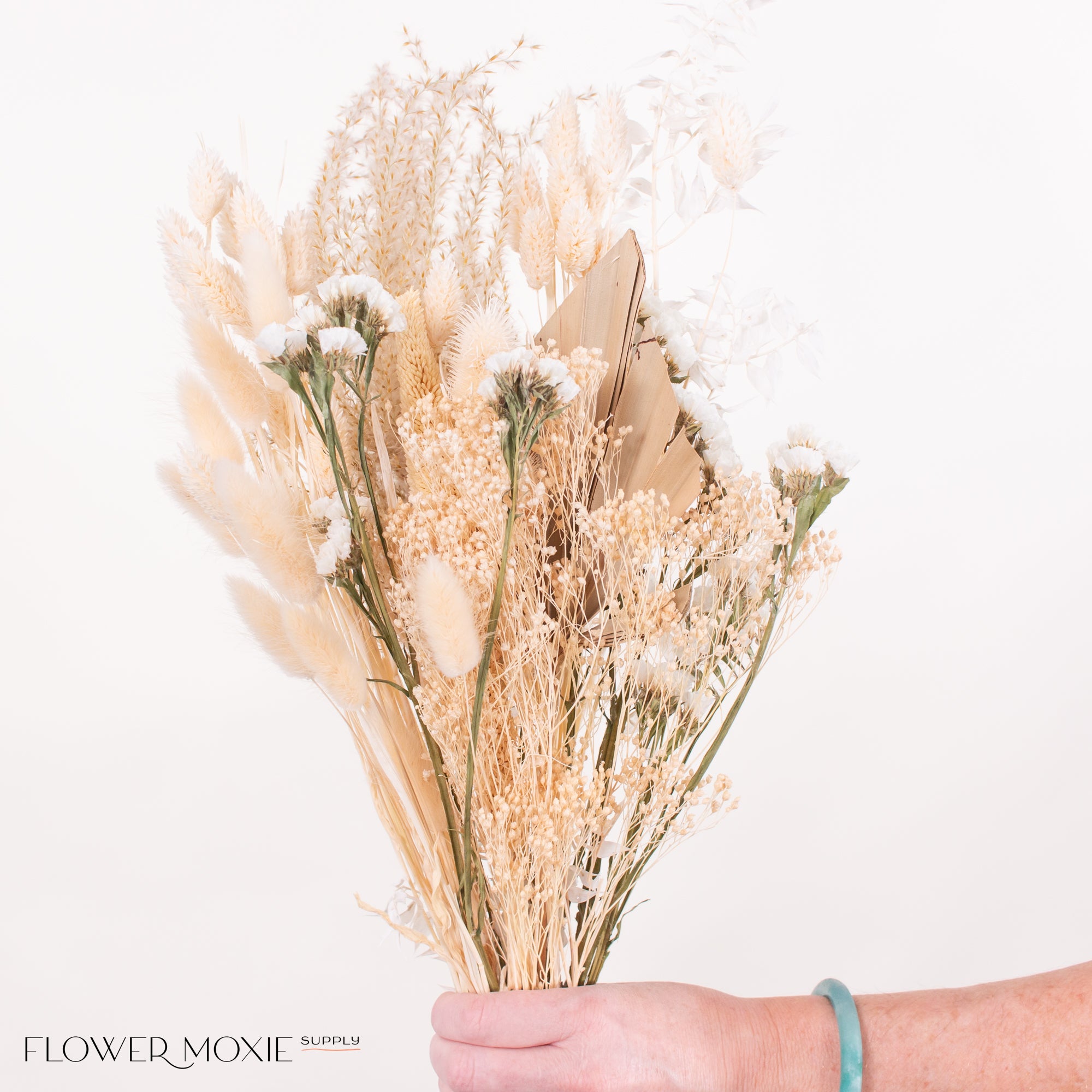 Cream and Beige Dried Wildflower Bud Vase Set | Flower Moxie Supply