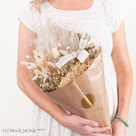 Natural White Boho Wildflower Dried Bouquet