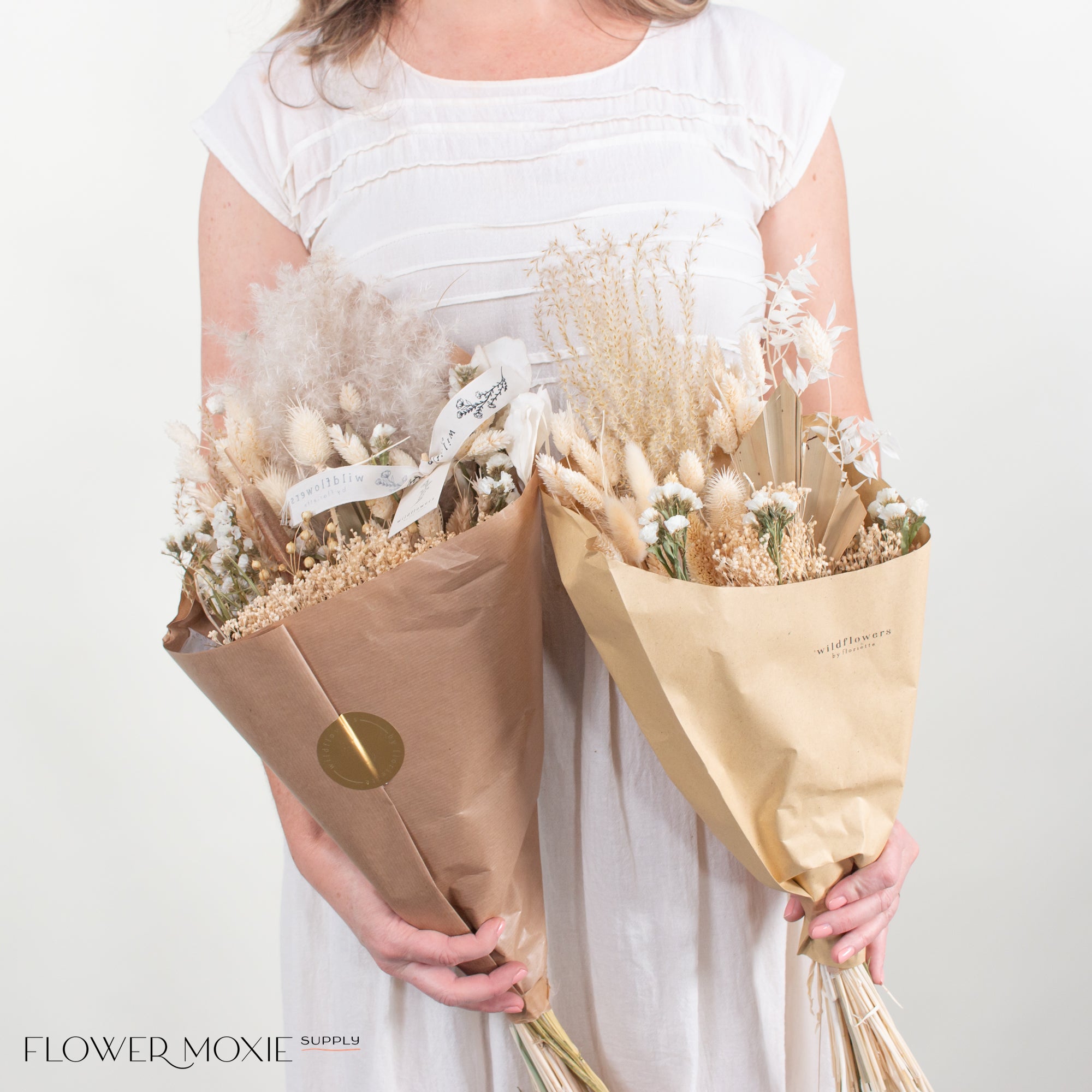 White Boho Wildflower Dried Bouquet