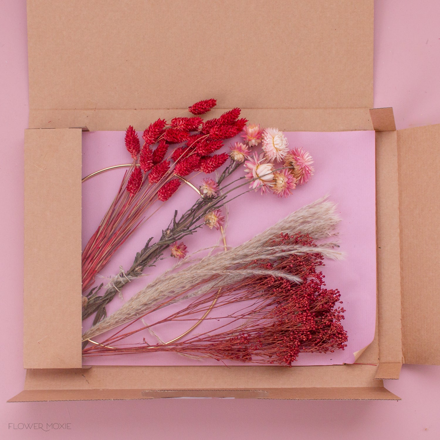 Dried Flowers Wreath Kit, Flower Moxie Supply