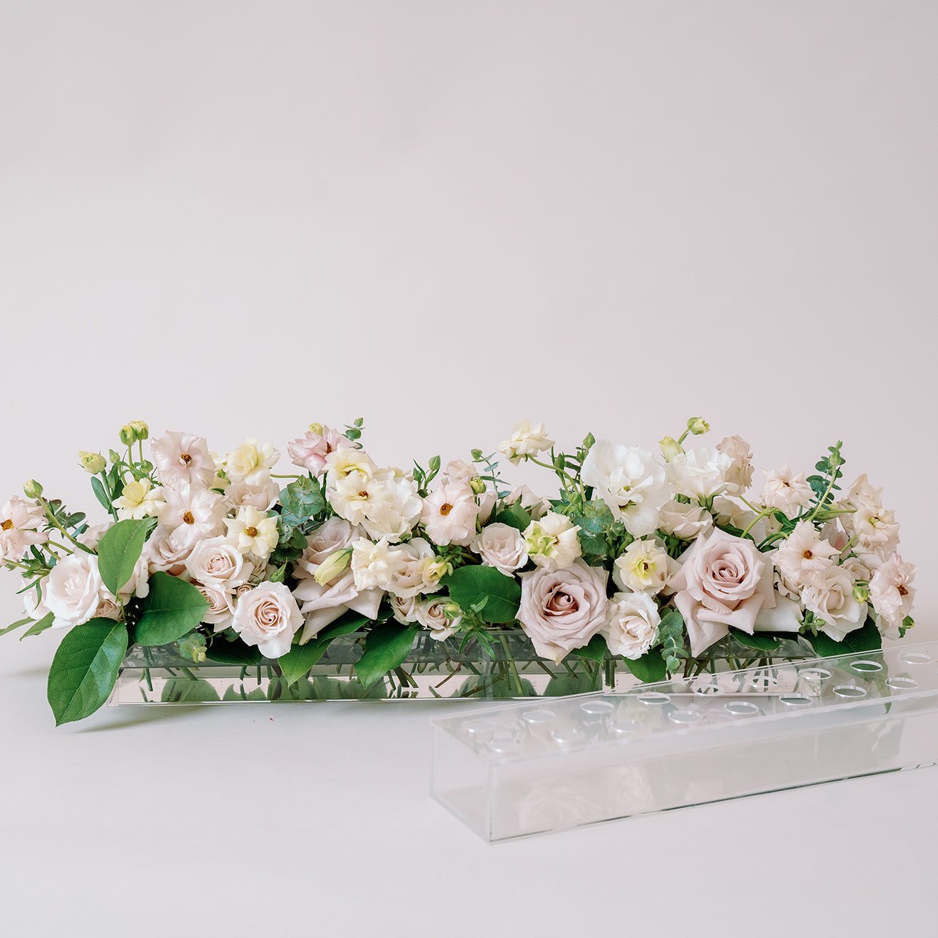 rectangular Acrylic flower tray vase with holes