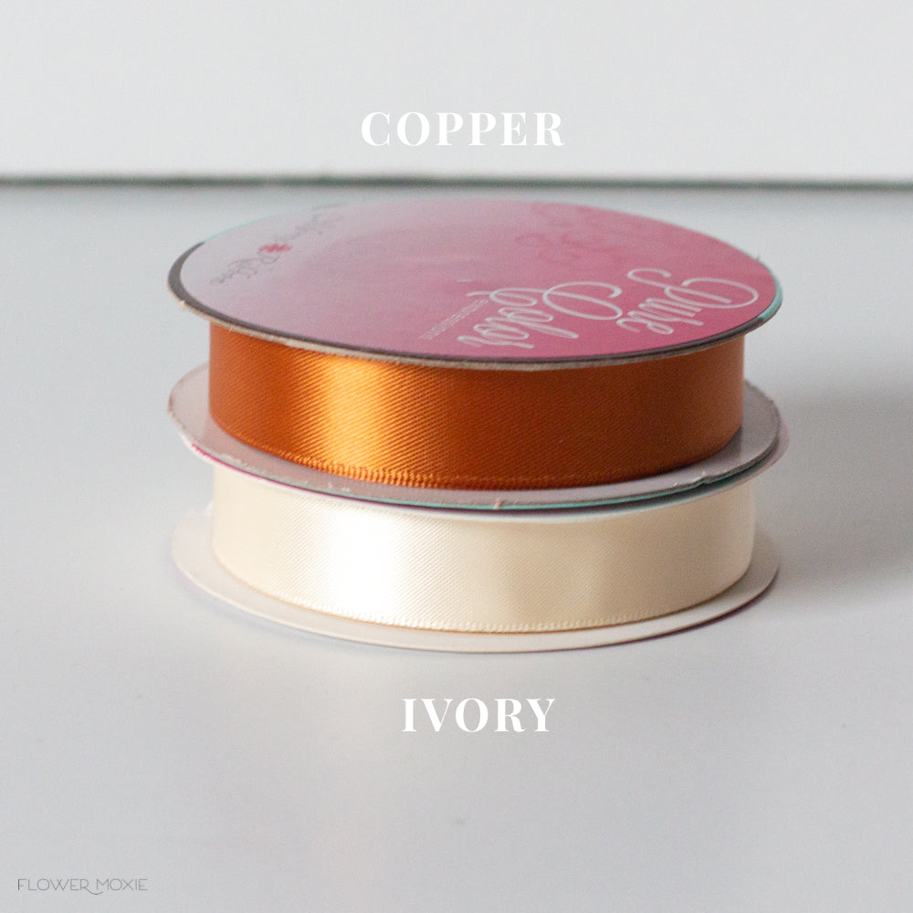 Bout and Corsage Satin Ribbon - Ivory – Flower Moxie Supply