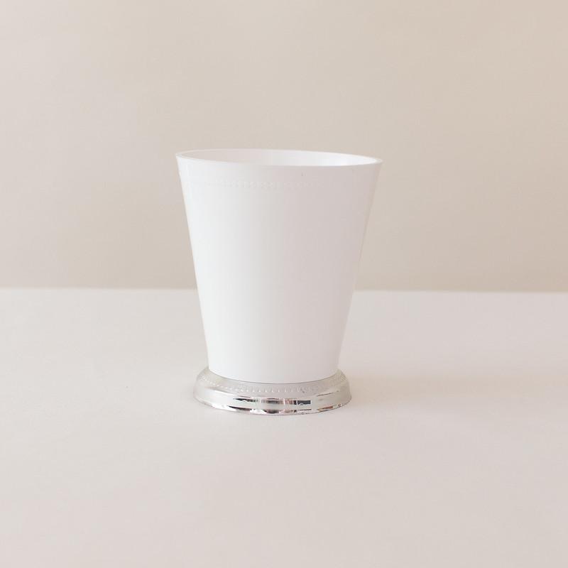 White 4'' Mint Julep Plastic Cups