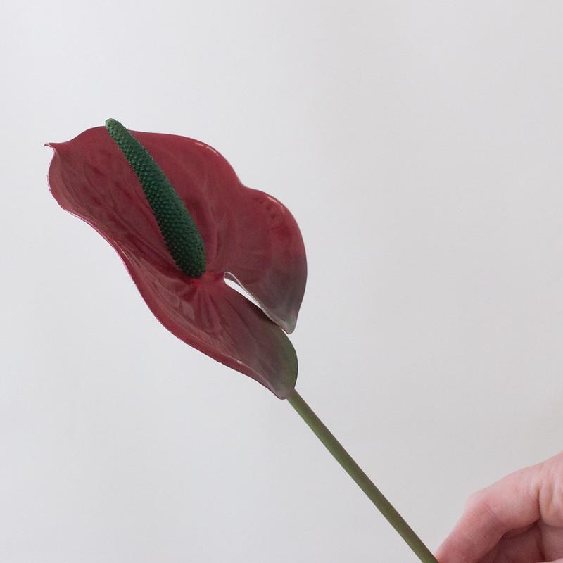 Faux Red Anthurium Tropical Wedding Flower