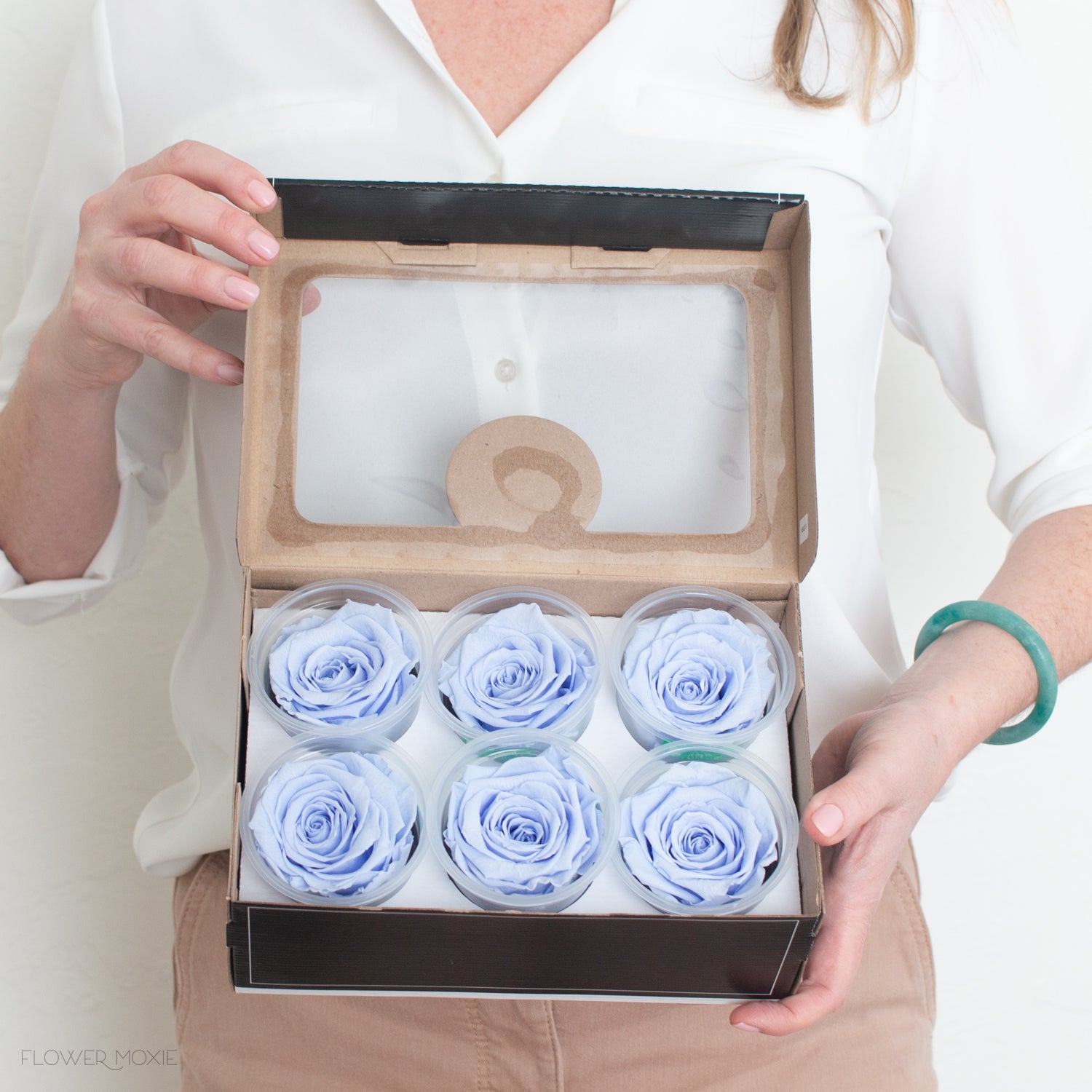 Periwinkle Blue Preserved Roses