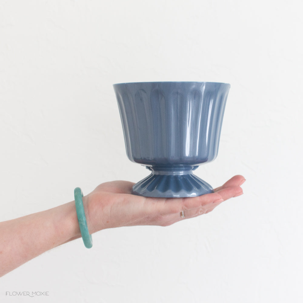 blue footed plastic centerpiece vase