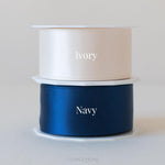 ivory and navy blue satin ribbon