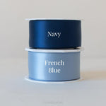 navy blue and french blue satin ribbon