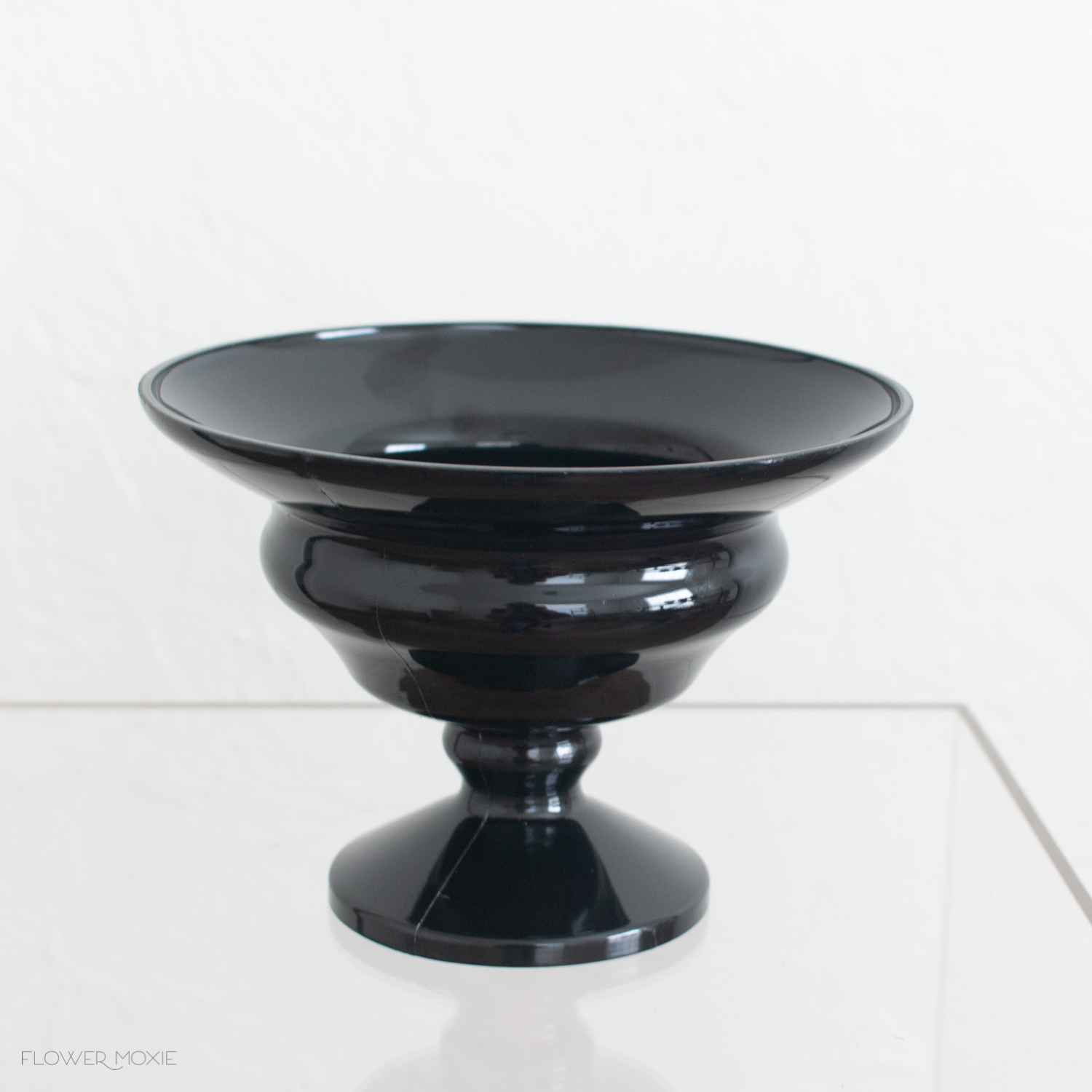 Modern Black Plastic Compote Vase | Flower Moxie | DIY Wedding – Flower ...