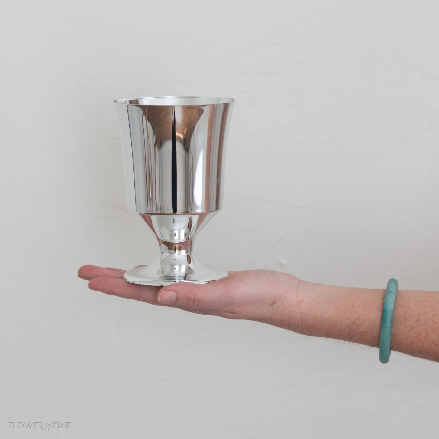 Classic Silver Plastic Footed Cup