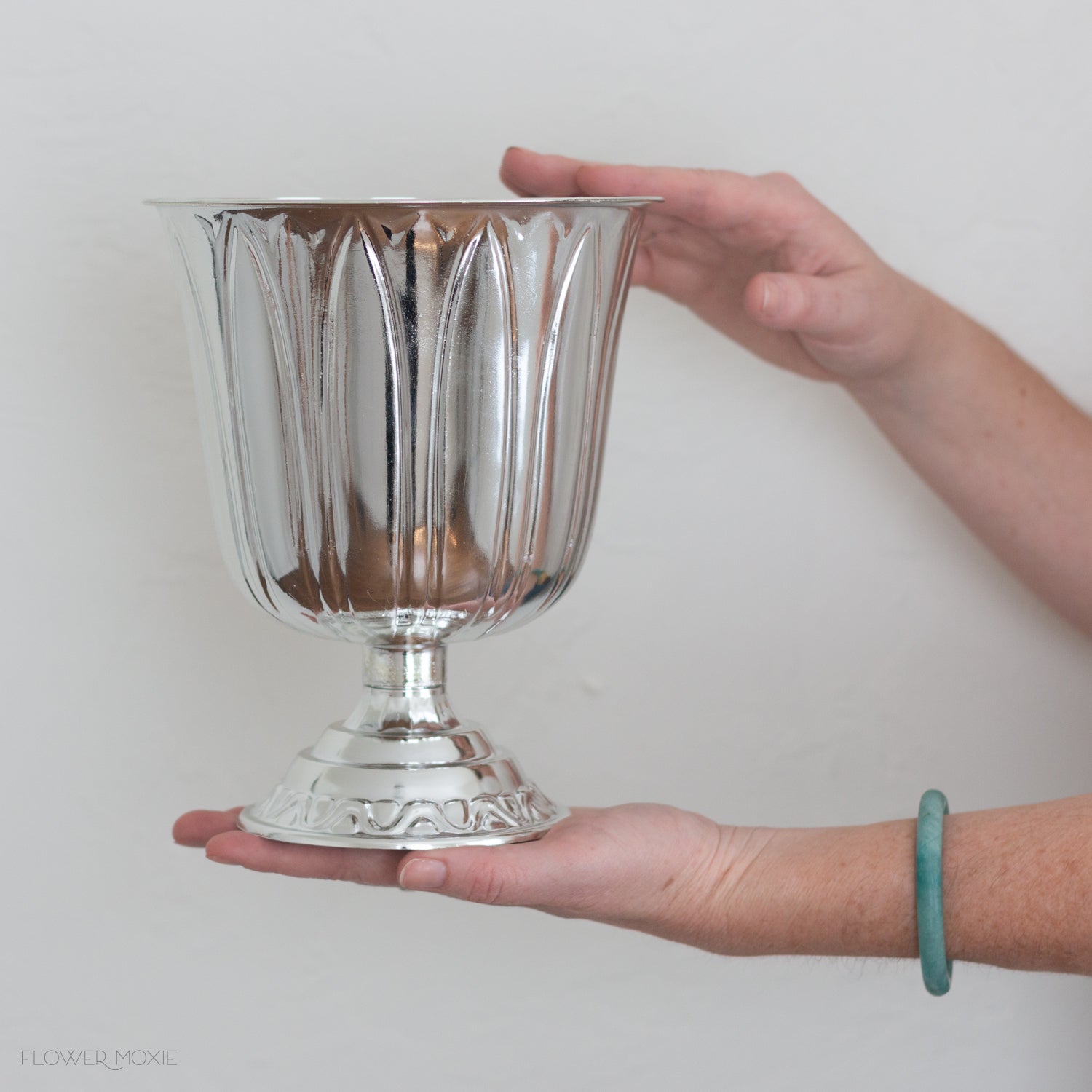 silver plastic decorative urn